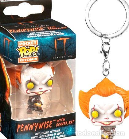 Coleccionismo de llaveros: pocket funko pop llavero pennywise with beaver hat m4e
