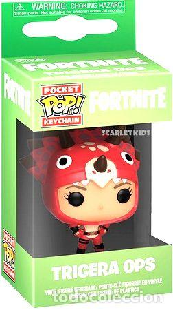Coleccionismo de llaveros: funko pop llavero fortnite tricera ops original keychain funko scarlet kids