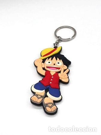 Coleccionismo de llaveros: llavero de goma monkey d luffy paz y amor one piece