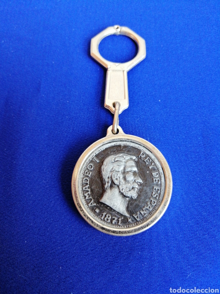 Sammlung von Schl&uuml;sselanh&auml;ngern: LLAVERO MONEDA AMADEO I REY DE ESPA&Ntilde;A