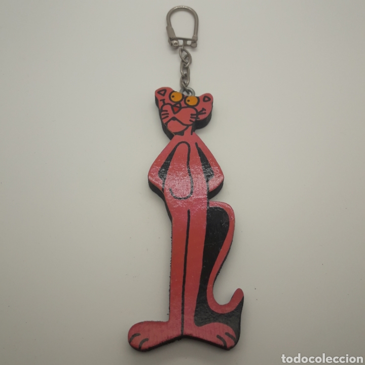 Coleccionismo de llaveros: Llavero de madera. La Pantera Rosa. 12 cms.