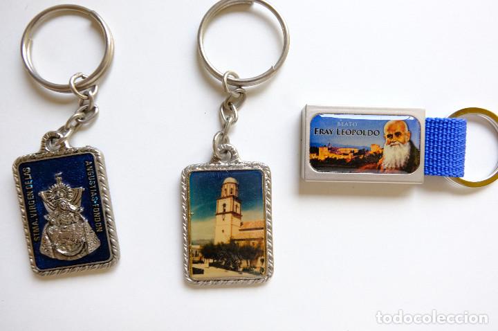 Colecionismo de porta-chaves: LLAVEROS: IGLESIA SAN SEBASTIAN ALCOLEA. VIRGEN DE LAS ANGUSTIAS FONDON.ALMER&Iacute;A. BEATO FRAY LEOPOLDO