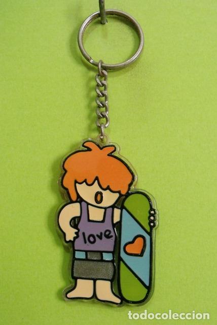 Coleccionismo de llaveros: Llavero Figura Ni&ntilde;o I Love Skate - Yo Amo el Skate - Monopat&iacute;n Coraz&oacute;n