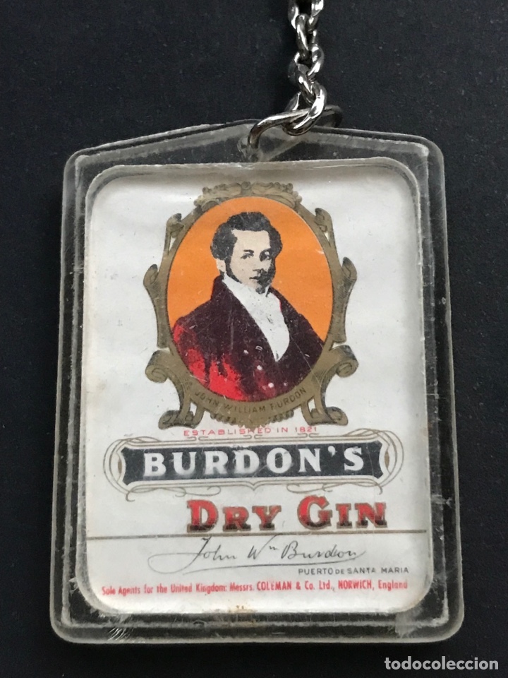 Collection of Keychains: BURDON'S DRY GIN - LLAVERO ANTIGUO - BEBIDA PUBLICIDAD PROMOCIONAL