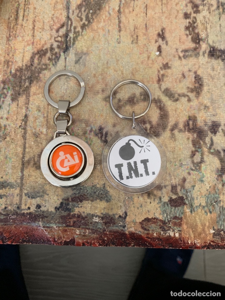 Coleccionismo de llaveros: Llaveros Caja Ahorros Inmaculada y Pe&ntilde;a TNT 50 aniversario