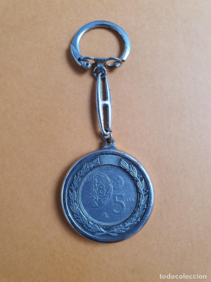 Coleccionismo de llaveros: LLAVEROS CONMEMORATIVOS - Moneda 5 pesetas Mundial de F&uacute;tbol 82*81