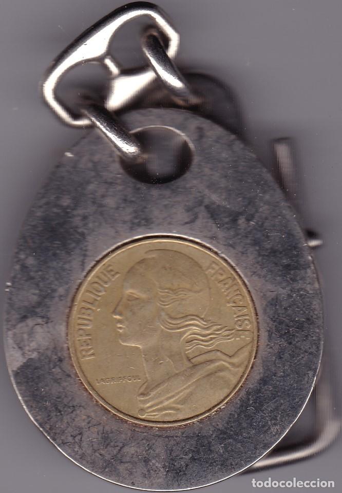 Coleccionismo de llaveros: llavero con moneda de Francia a&ntilde;os 80