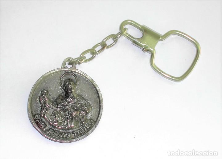 Coleccionismo de llaveros: LLAVERO Antiguo Religioso de metal SAN JUDAS TADEO y LA VIRGEN DEL PILAR DE ZARAGOZA