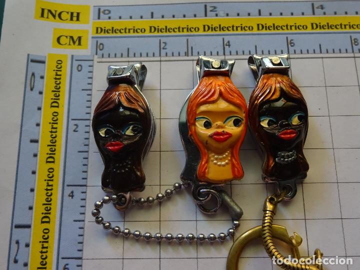 Sammlung von Schl&uuml;sselanh&auml;ngern: 3 LLAVEROS. CORTAU&Ntilde;AS. BUSTOS CABEZAS MUJERES