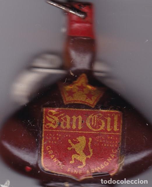 Coleccionismo de llaveros: llavero con botella de pl&aacute;stico San Gil brandy a&ntilde;os 80