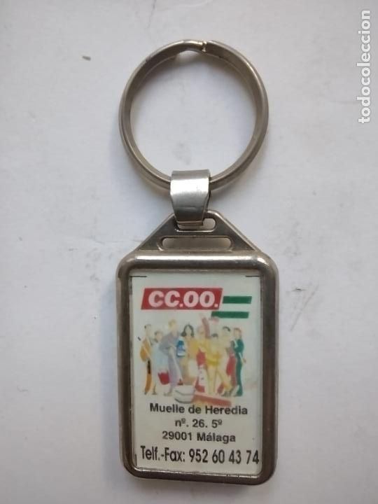 Coleccionismo de llaveros: LLAVERO COMISIONES OBRERAS MALAGA - CC.OO &mdash; VINTAGE KEYRING