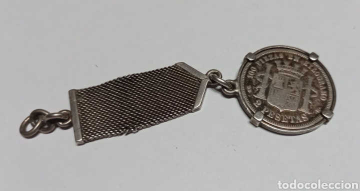 Coleccionismo de llaveros: Llavero con moneda de dos pesetas de 1870 - Foto 2