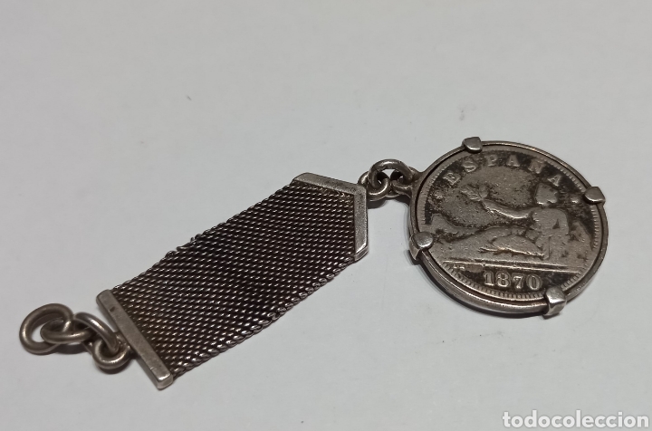 Coleccionismo de llaveros: Llavero con moneda de dos pesetas de 1870 - Foto 1