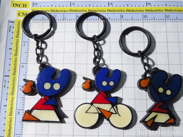 Collection of Keychains: 3 LLAVEROS DE TURISMO. XACOBEO 93 1993 MASCOTA PEREGR&Iacute;N CAMINO SANTIAGO