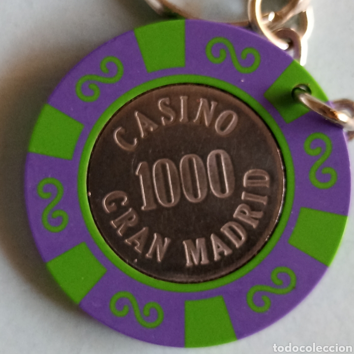 Collectionnisme de portes-cl&eacute;s: LLavero ficha 1000 pesetas Casino Gran Madrid Torrelodones en funda