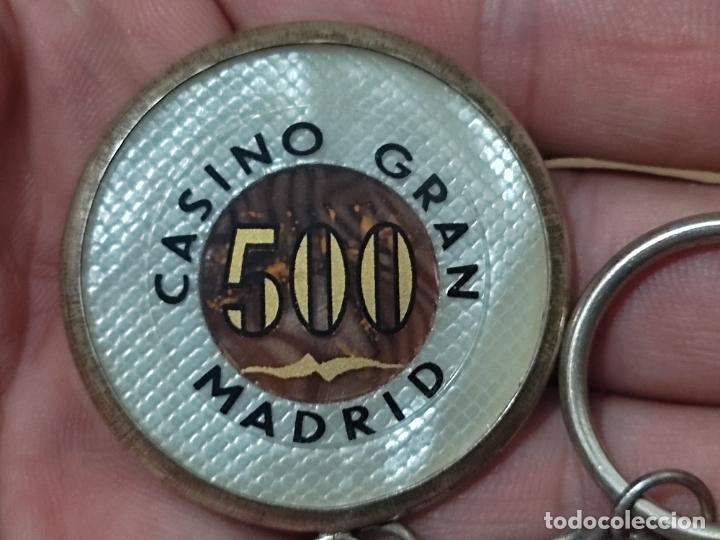 Collectionnisme de portes-cl&eacute;s: FICHA CASINO MADRID 500 PTAS PRECIOSA PATINA CADENA LLAVERO 4,2 CMS