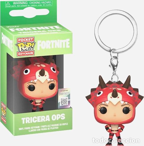 Coleccionismo de llaveros: funko pop pocket fortnite tricera ops original