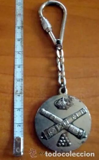 Coleccionismo de llaveros: Llavero colecci&oacute;n militar Regimiento de Artiller&iacute;a n&ordm; 93 Tenerife metal plateado