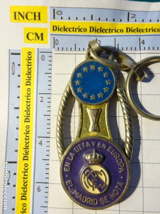 Coleccionismo de llaveros: LLAVERO DE DEPORTES. F&Uacute;TBOL. REAL MADRID CF. EN LA UEFA Y EN EUROPA SE NOTA