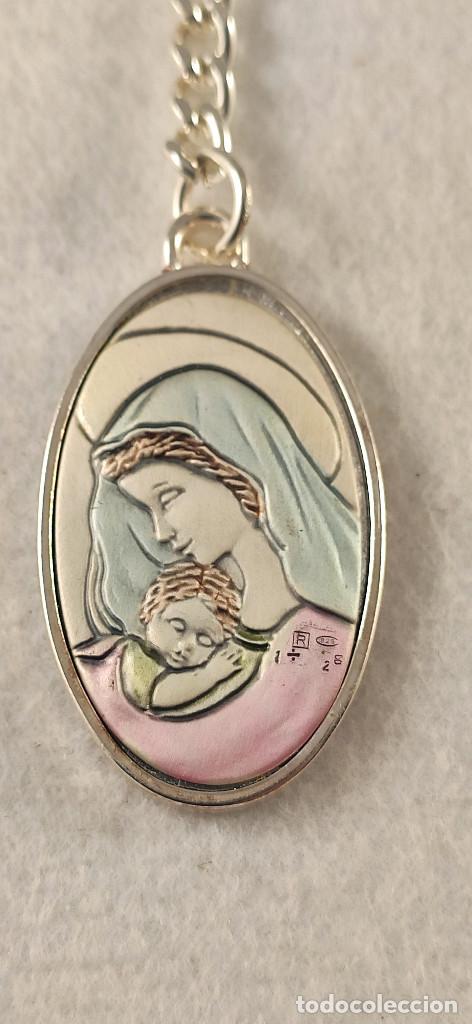 Coleccionismo de llaveros: Edici&oacute;n Especial llavero Virgen y el ni&ntilde;o Jes&uacute;s Plata.