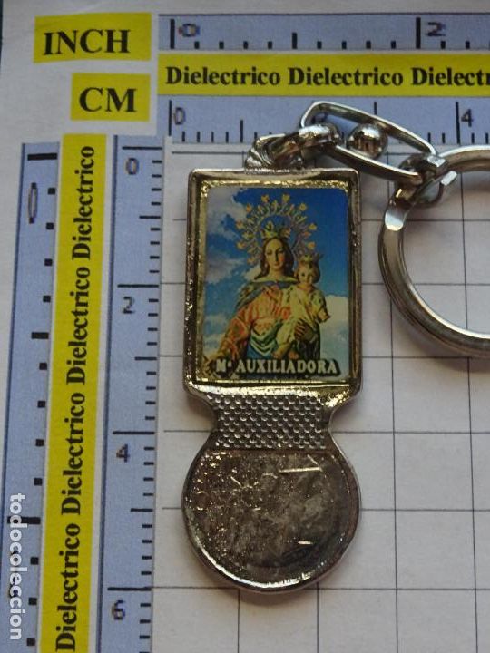 Coleccionismo de llaveros: LLAVERO RELIGIOSO SEMANA SANTA. MAR&Iacute;A AUXILIADORA SAN JUAN BOSCO. FICHA CARRITO SUPERMERCADO
