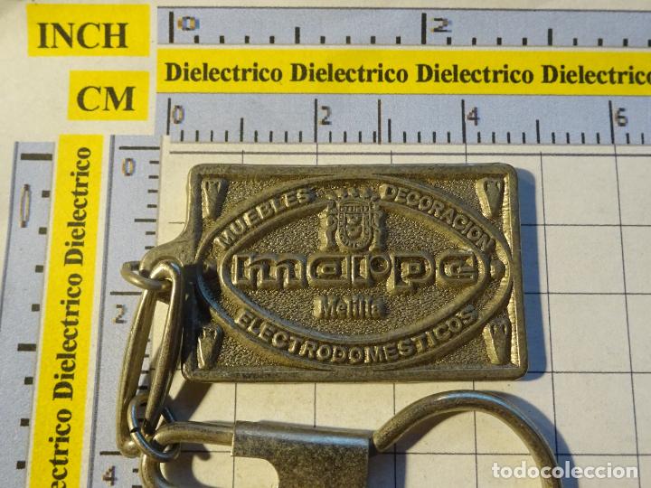 Collection of Keychains: LLAVERO DE MELILLA. MUEBLES MARPE. A&Ntilde;OS 80.