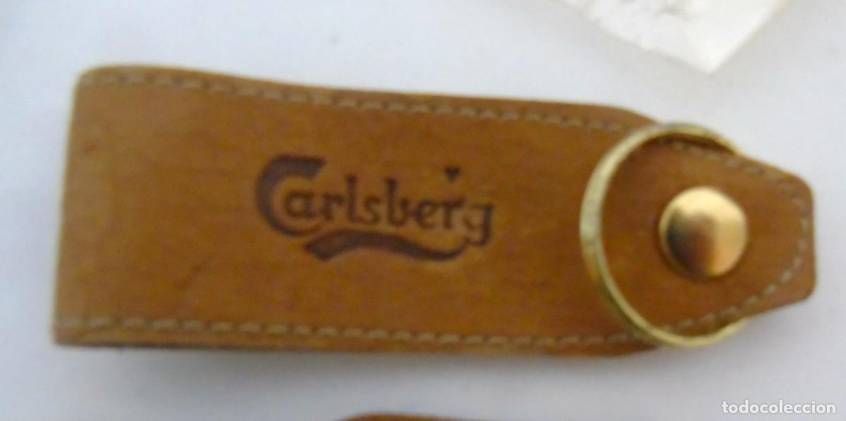 Coleccionismo de llaveros: CARLSBERG CERVEZA LLAVERO DE PIEL A&Ntilde;OS 90