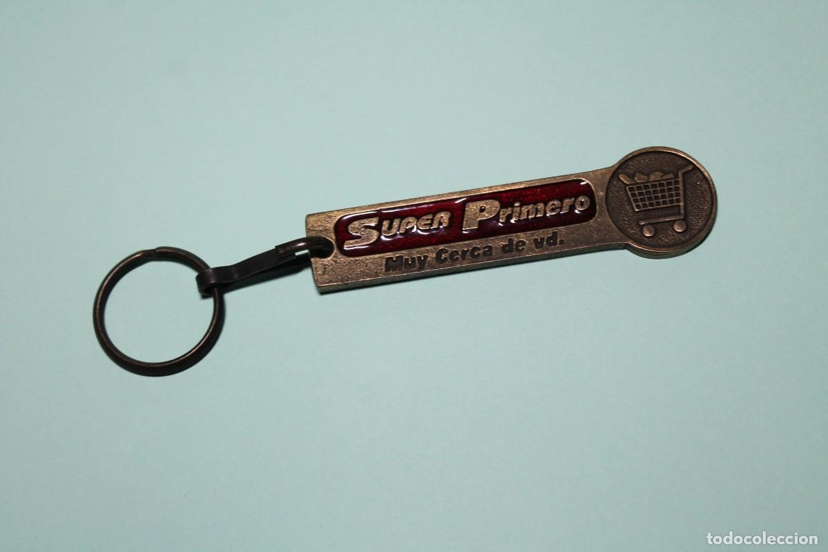 Collectionnisme de portes-cl&eacute;s: ANTIGUO LLAVERO DE GALERIAS PRIMERO - ZARAGOZA. CON EXTREMO EN MONEDA PARA COGER CARRITO DE COMPRA.