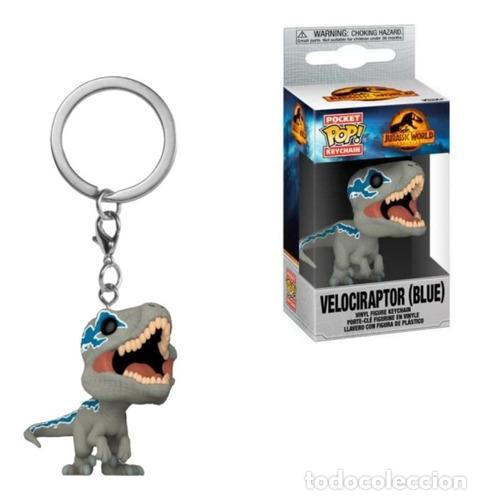 Coleccionismo de llaveros: llavero funko pocket pop velociraptor blue