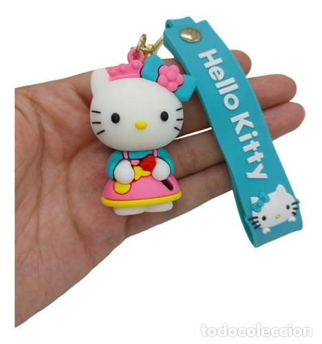 Coleccionismo de llaveros: llavero hello kitty princesa rosa vestido kawaii de goma 02