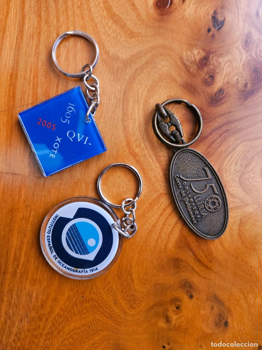 Collezionismo di Portachiavi: LOTE 3 LLAVEROS NUEVOS - IV CENT. QUIJOTE, INST. OCEANOGRAFIA, 75 ANIV. LLIRIA