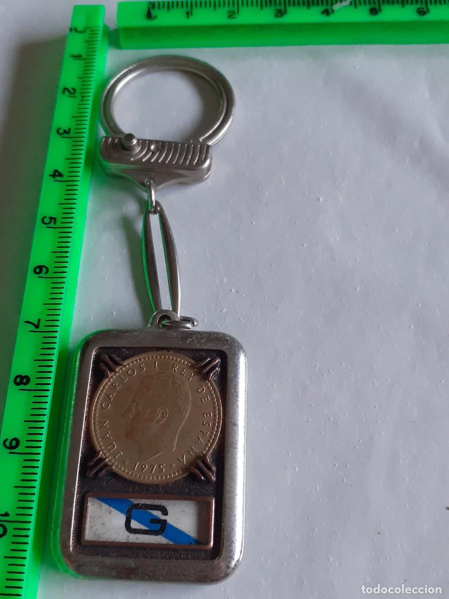 Coleccionismo de llaveros: LLAVERO PESETA 1975 CON ESCUDO DE VIGO A ESTRENAR*