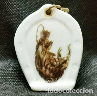 Coleccionismo de llaveros: LLAVERO DE CERAMICA ESMALTADA HERRADURA CON VIRGEN Y NI&Ntilde;O JESUS - LLAV-21225 - B-766