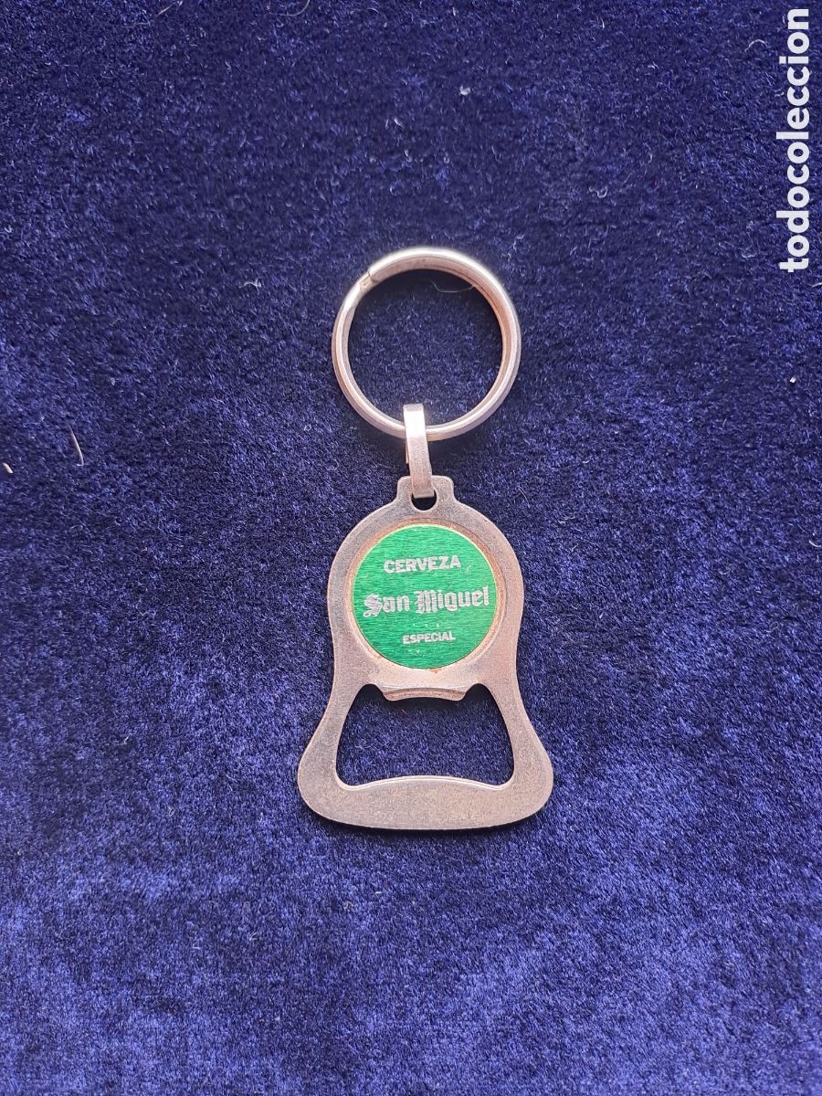 Coleccionismo de llaveros: Llavero antiguo publicidad cerveza san Miguel