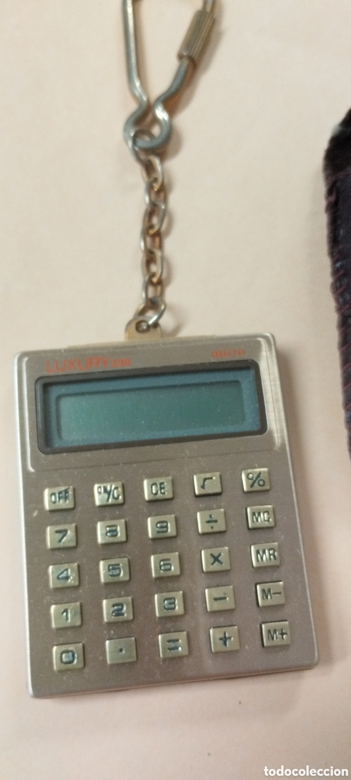 Coleccionismo de llaveros: Llavero mini calculadora con funda de piel - Foto 2