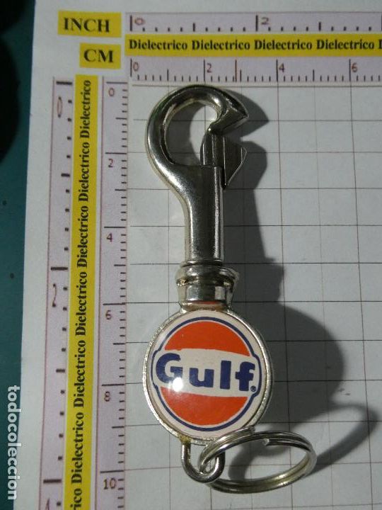Sammlung von Schl&uuml;sselanh&auml;ngern: LLAVERO DE COCHES MOTOS. LUBRICANTES ESTACIONES SERVICIO GULF. MOSQUET&Oacute;N