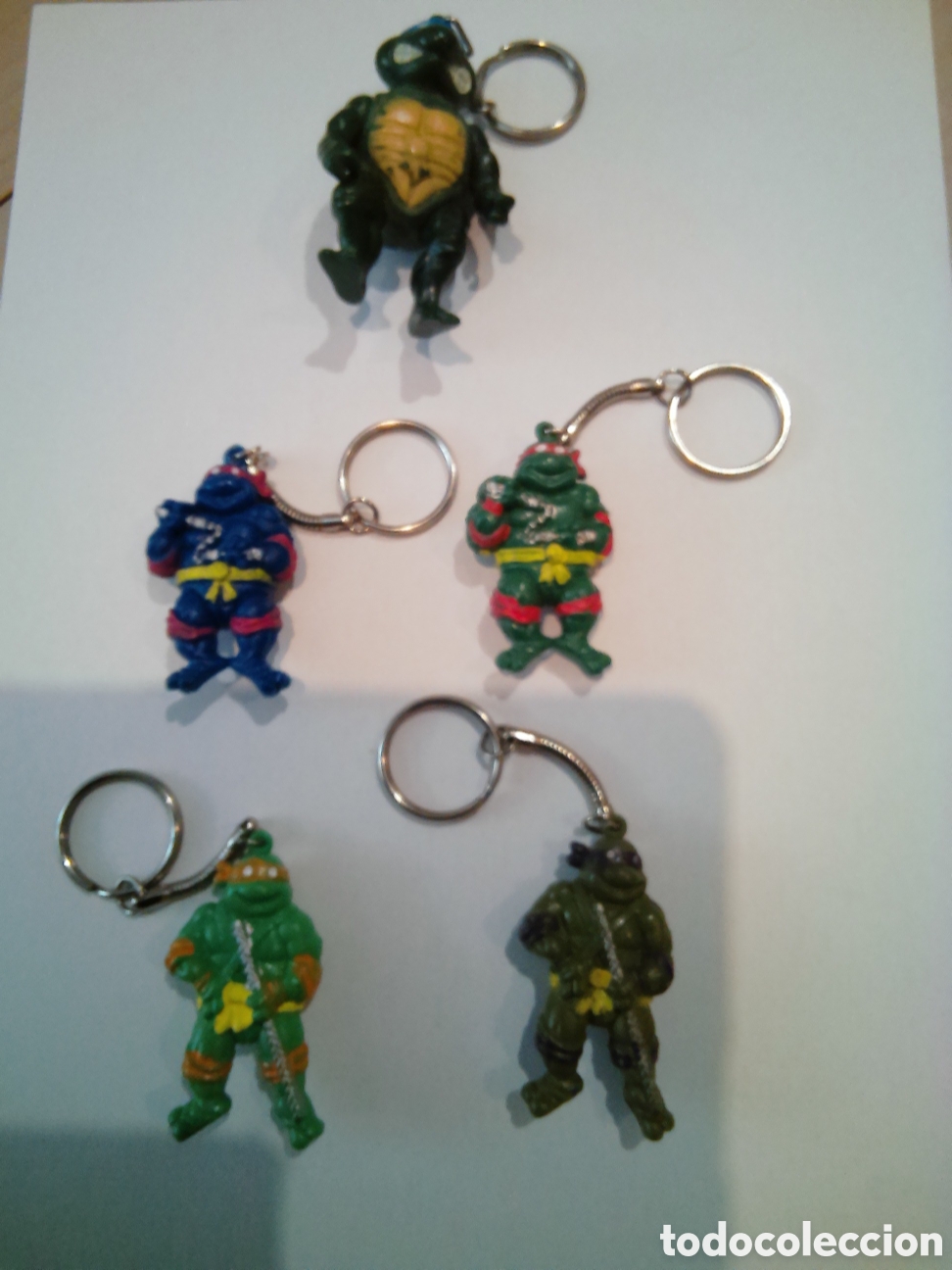 Coleccionismo de llaveros: Lote 5 llaveros retro vintage Tortugas Ninja Mutantes a&ntilde;os 80