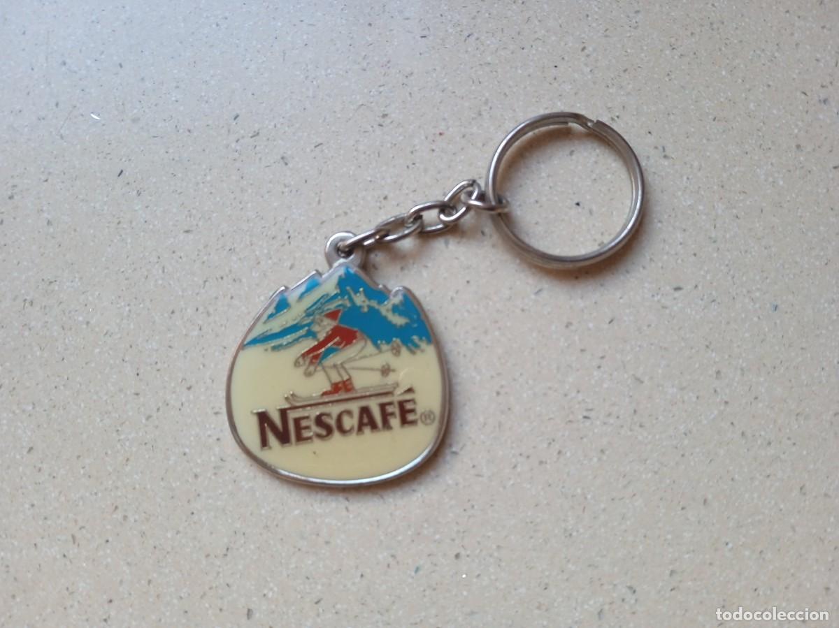 Coleccionismo de llaveros: Antiguo llavero Nescaf&eacute; Esqu&iacute;. Publicidad