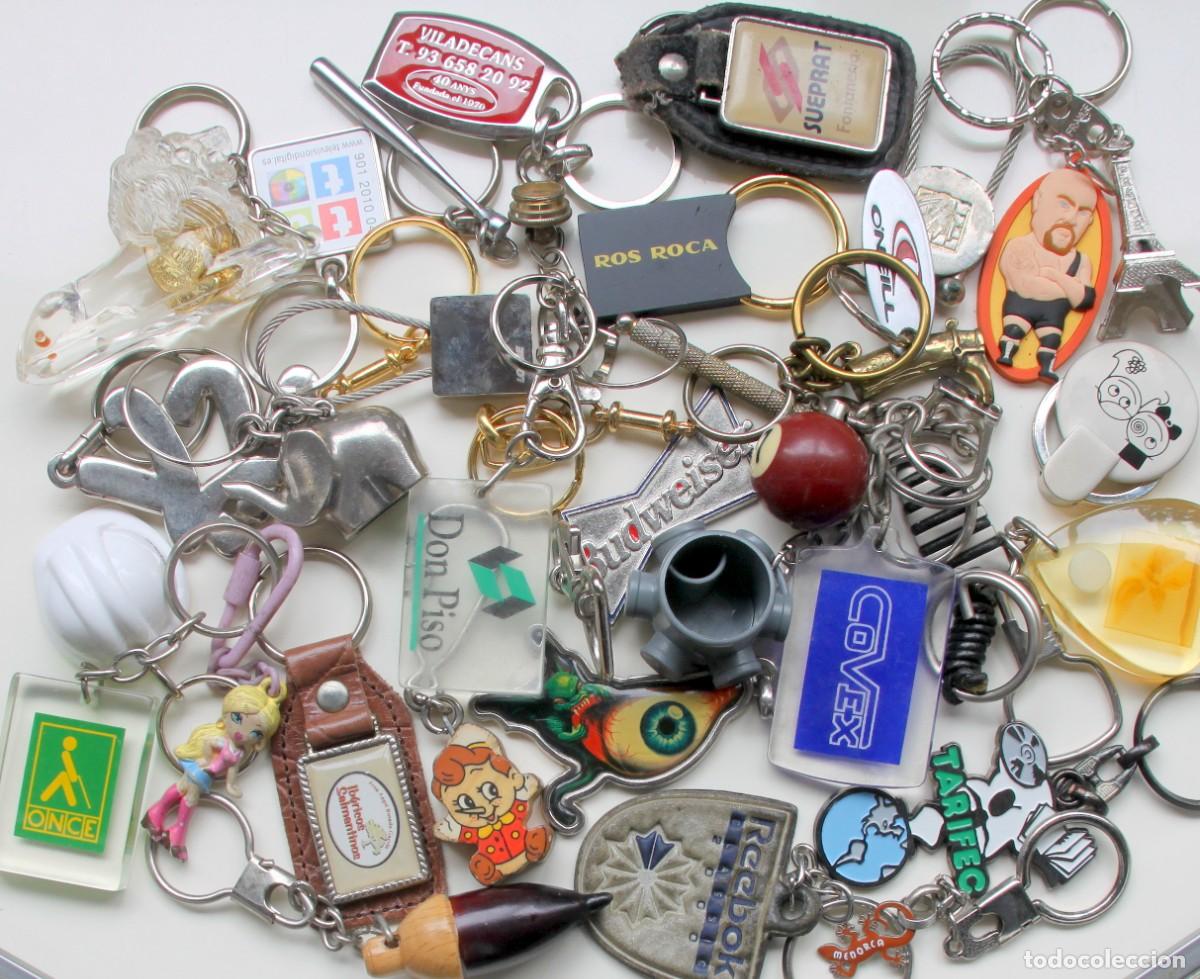 Coleccionismo de llaveros: LOTE 32 LLAVEROS CON Y SIN PUBLICIDAD: REEBOK,MENORCA,PORT AVENTURA,BUD,ONCE,DON PISO...