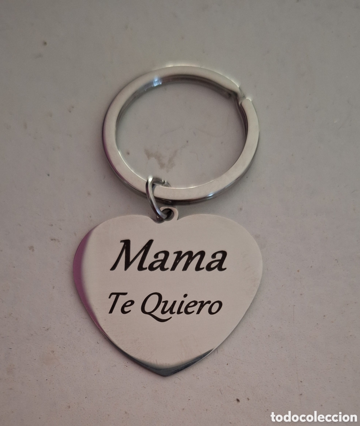 Coleccionismo de llaveros: Llavero coraz&oacute;n de acero 316L con grabado MAMA TE QUIERO