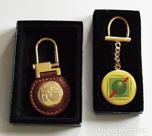 Collezionismo di Portachiavi: LOTE DE 2 ELEGANTES LLAVEROS - CON DORADOS - Y SU ESTUCHE ( CAJA ) - LLAVERO ELEGANTE