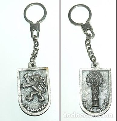 Coleccionismo de llaveros: LLAVERO LA VIRGEN DEL PILAR ESCUDO LE&Oacute;N DE METAL RECUERDO ZARAGOZA RELIGI&Oacute;N CRISTIANA ARAG&Oacute;N ESPA&Ntilde;A