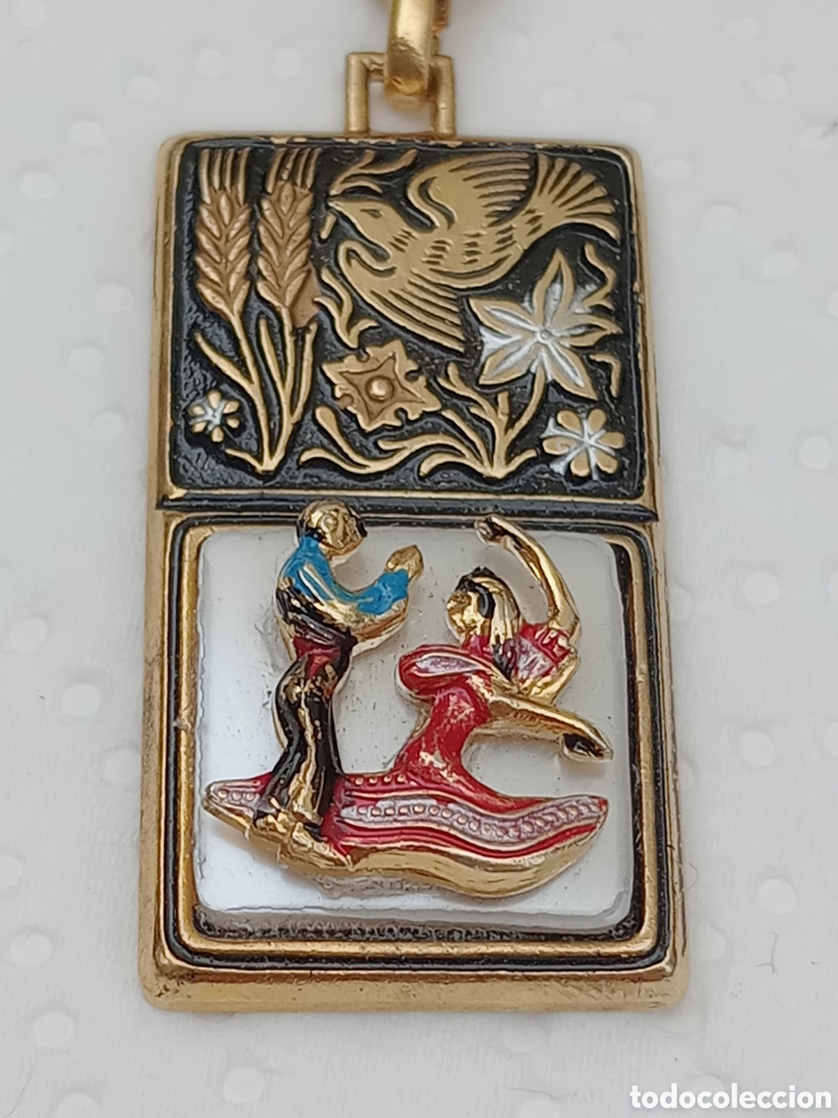 Colecionismo de porta-chaves: LLAVERO DAMASQUINADO. RECUERDO ESPA&Ntilde;A. SEVILLANAS (ORO de TOLEDO)
