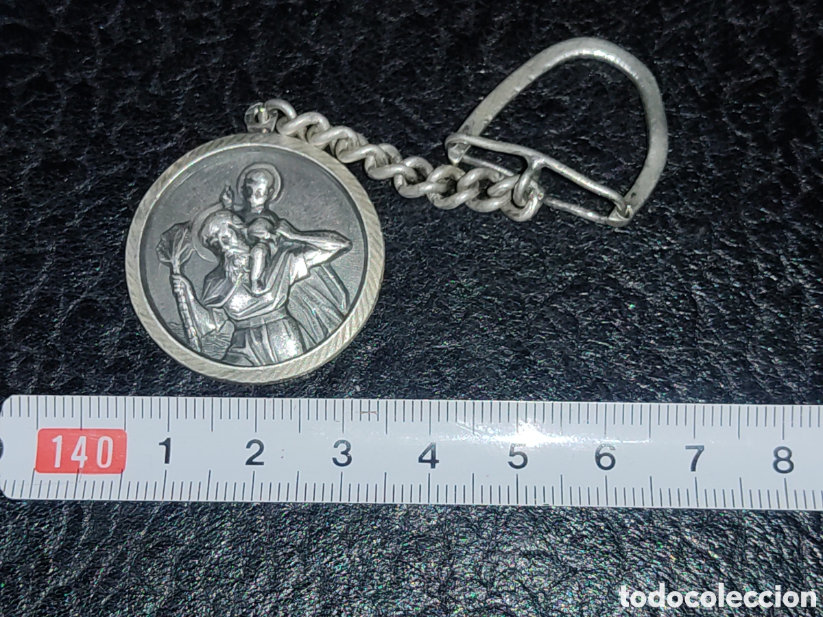 Collectionnisme de portes-cl&eacute;s: Llavero de San Crist&oacute;bal de plata 925.A&ntilde;os 60