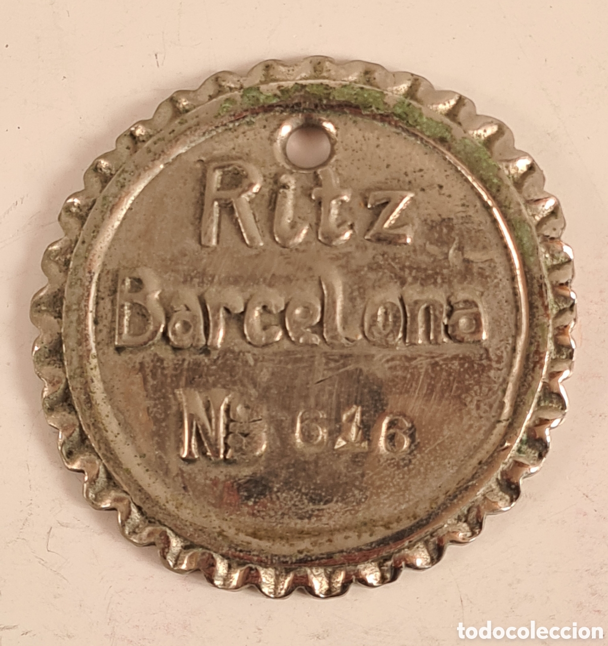 Coleccionismo de llaveros: Antiguo Llavero met&aacute;lico Hotel Ritz Barcelona para Llaves Habitaci&oacute;n 616 - Decoraci&oacute;n - Palace