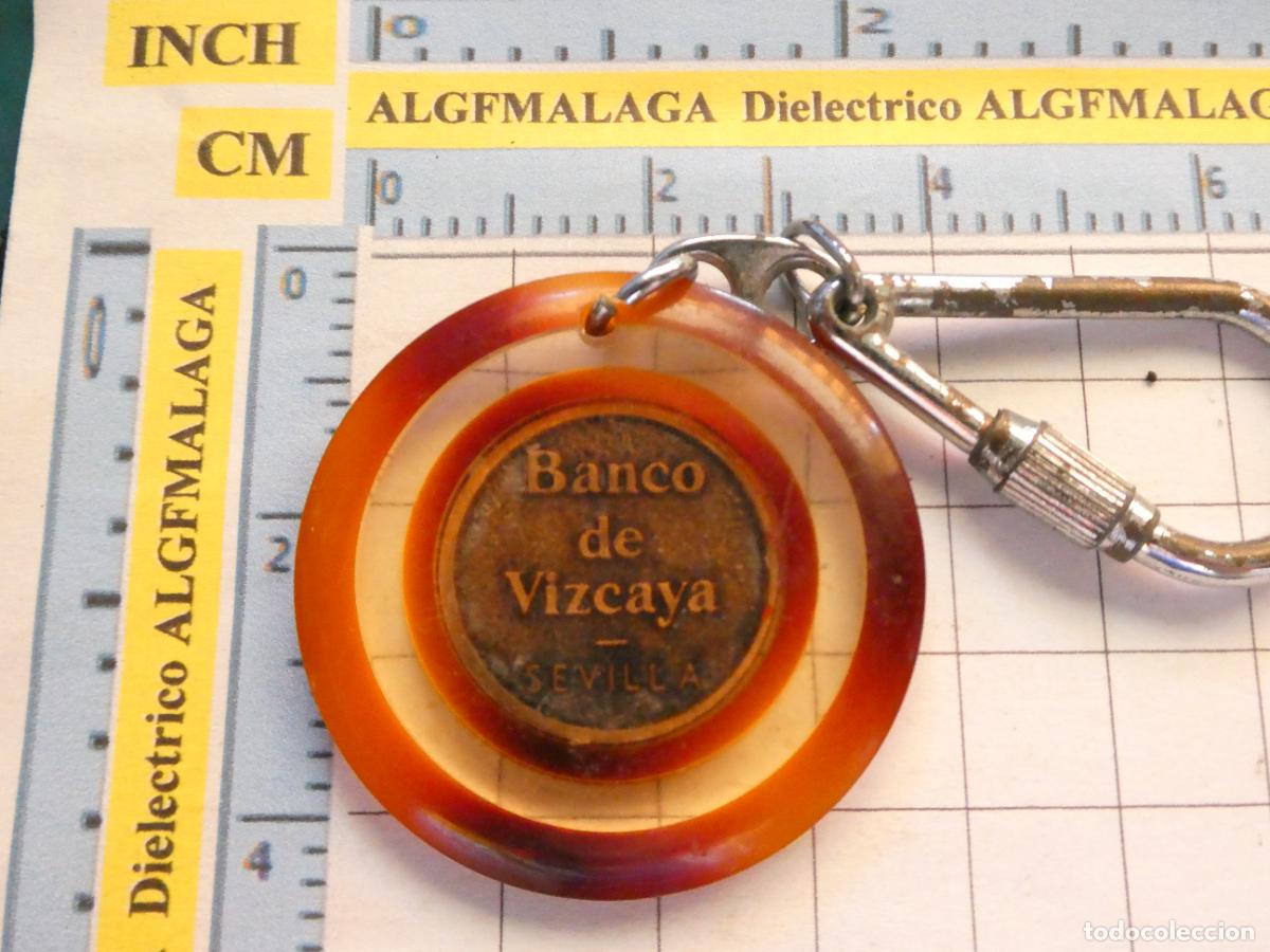 Sammlung von Schl&uuml;sselanh&auml;ngern: LLAVERO DE BANCOS CAJAS DE AHORRO. BANCO VIZCAYA EDIFICIO COLISEO 1979 SEVILLA