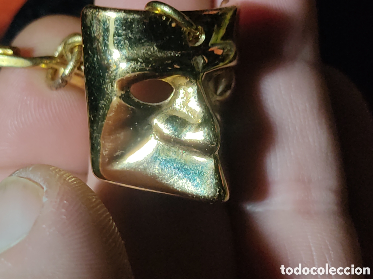 Collezionismo di Portachiavi: Llavero mascara disfraz veneciano de bronce.Vintage.