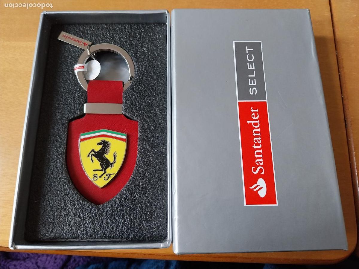 Coleccionismo de llaveros: FERRARI LLAVERO COLABORACION BANCO SANTANDER PIEL METAL CAJA ORIGINAL