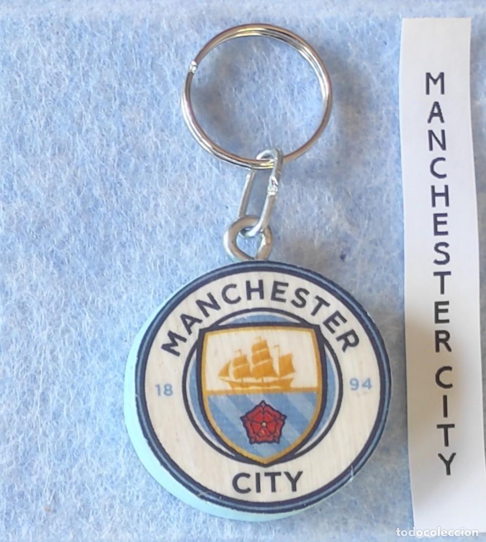 Colecionismo de porta-chaves: Llavero f&uacute;tbol liga inglesa Manchester city