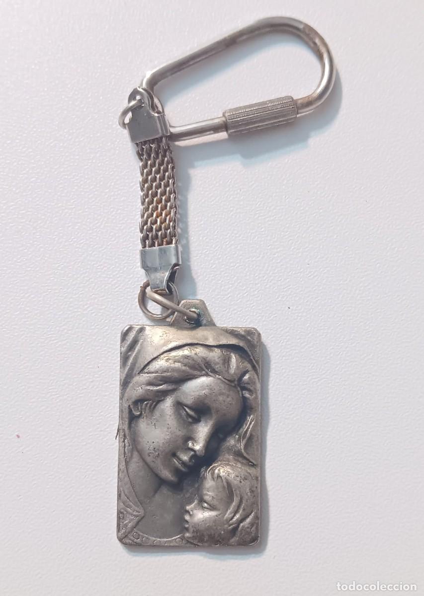 Coleccionismo de llaveros: precioso llavero en acero virgen Maria y ni&ntilde;o Jesus a&ntilde;os 60/70